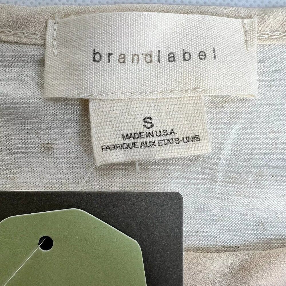 NWT Brand label Womens Beige Cap Sleeve Floral Embroidered Blouse Top Size Small - Picture 8 of 12